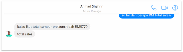 Bukti sales RM5,770 - Bulan Pertama