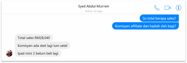 Bukti sales RM28,040 - Dalam 2 Minggu